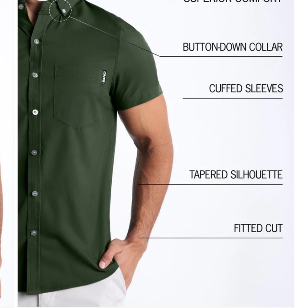 BANG Miami Army Green Casual Button Down Shirt - Picture 3 of 12